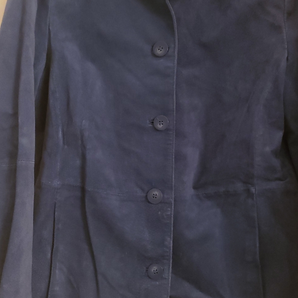 Blue suede jacket - Picture 3 of 11